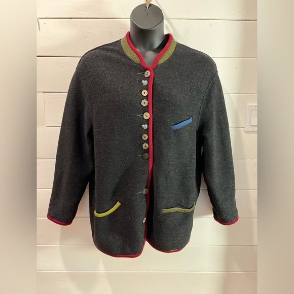 ❣️🩶 GEIGER Collection – Wool Jacket with Contrast Trim – Size 42 - Picture 8 of 14